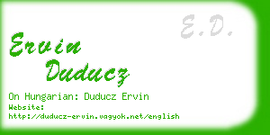 ervin duducz business card